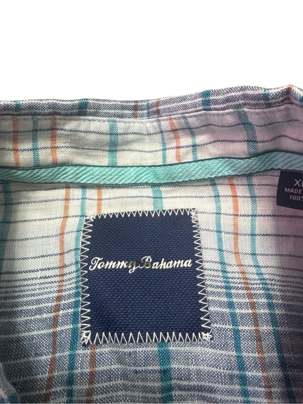 Tommy Bahama Paradigm Plaid Shirt 100% Linen - Picture 7 of 10